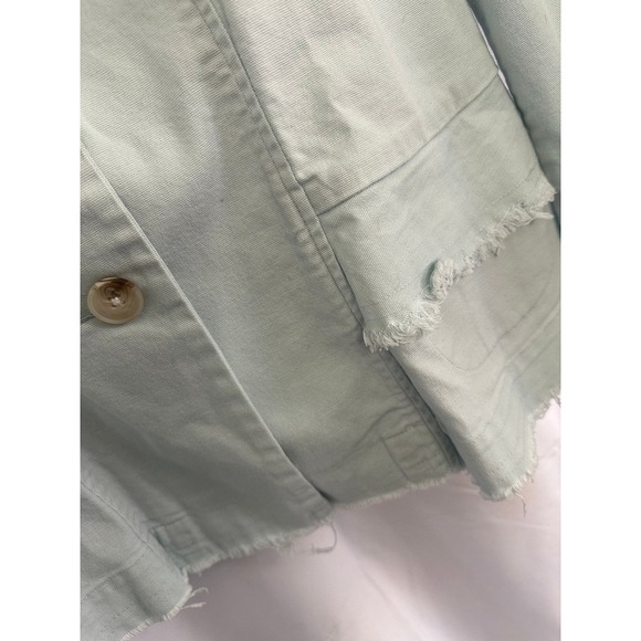 Sundance Minty Fitted Blazer Jacket Frayed‎ Fringe Hems Horn Buttons Women's 14 - Picture 3 of 11